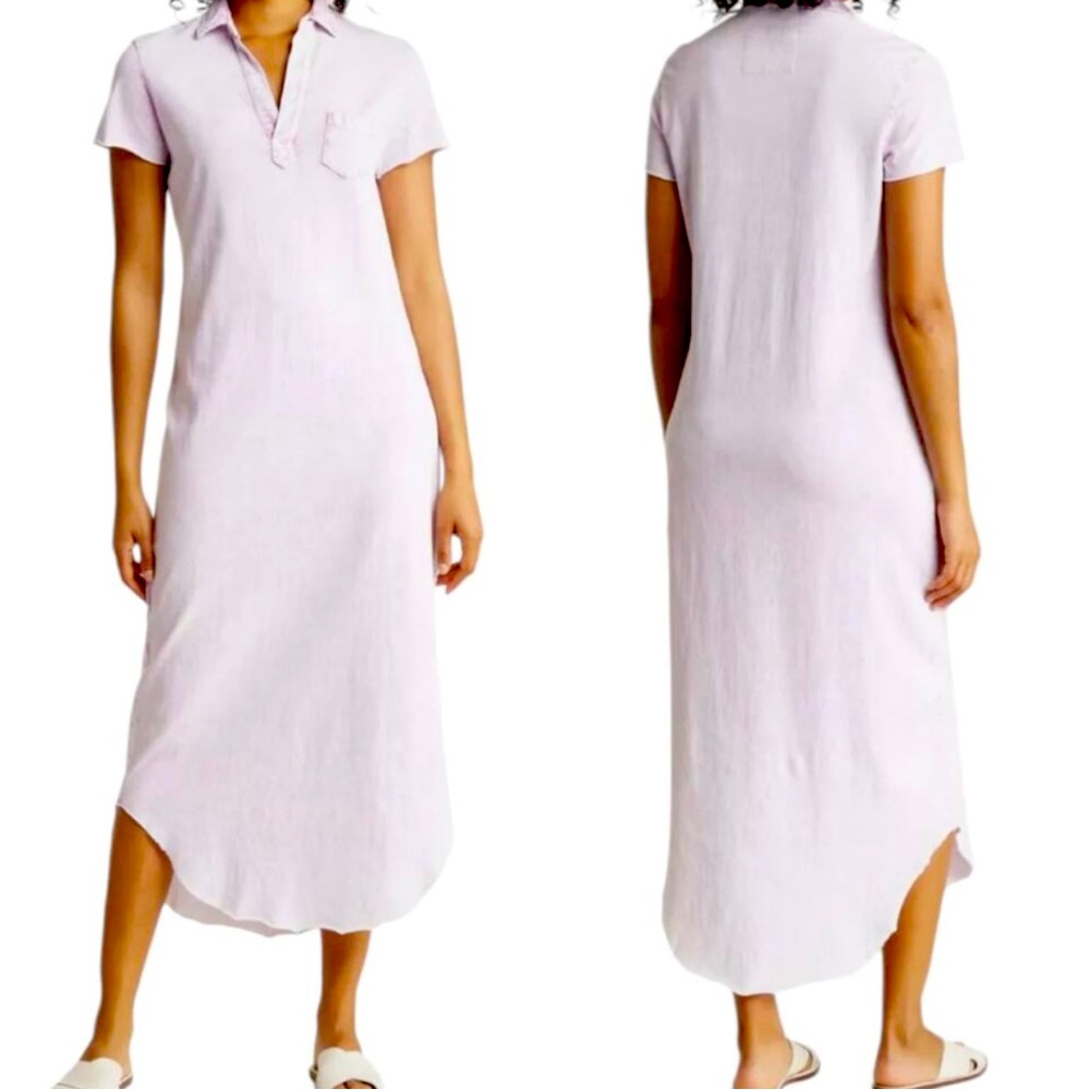 Frank & Eileen Dylan Polo Maxi Dress Pink White Size XS 100% Cotton